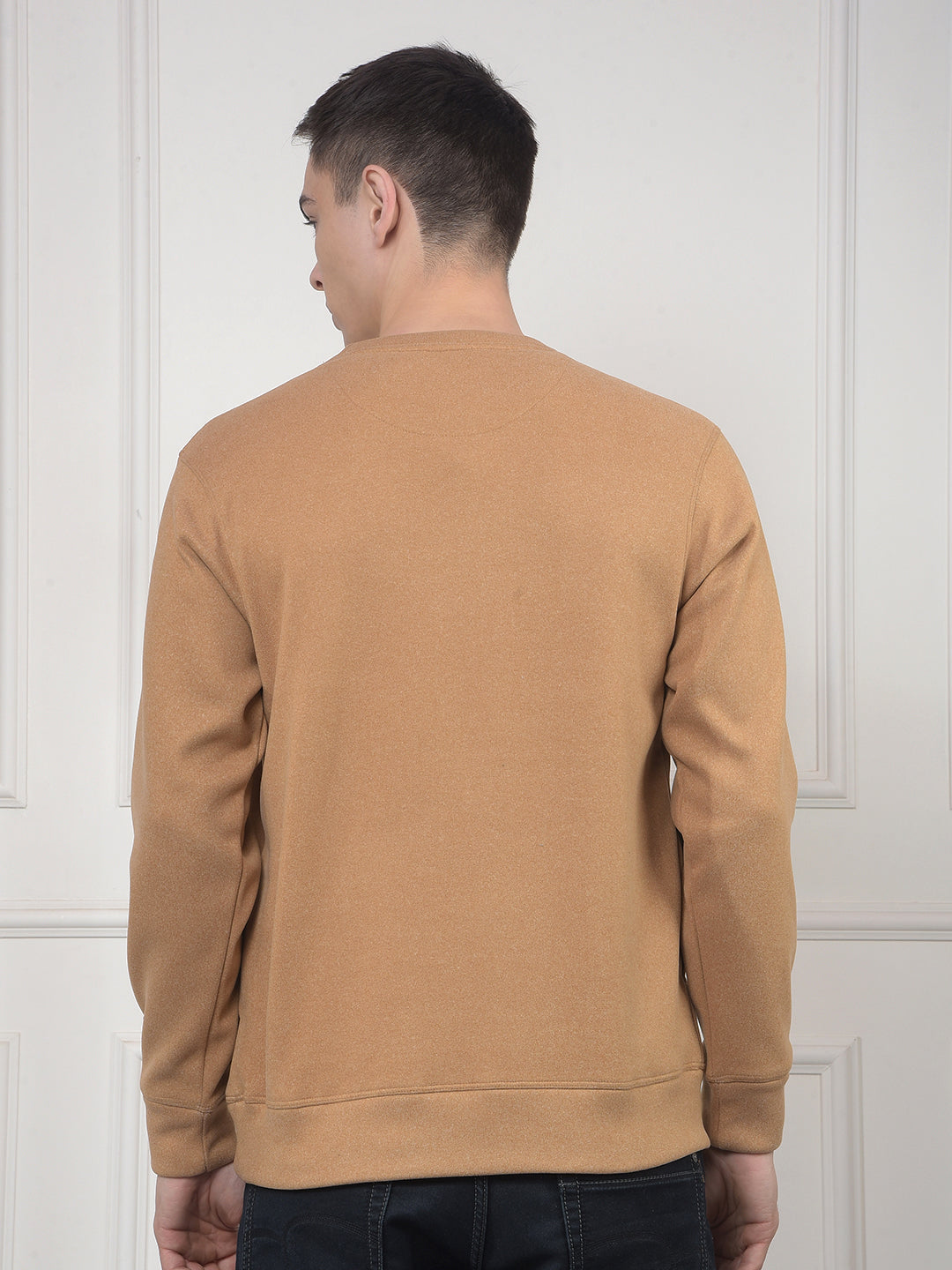 cobb rust printed round neck sweatshirt