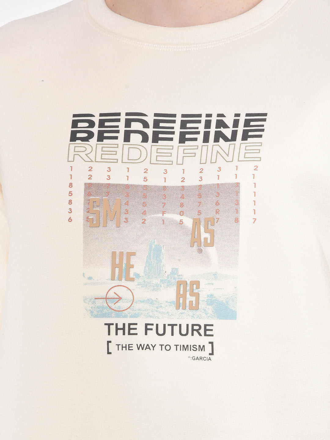 COBB CREAM PRINTED ROUND NECK SWEATSHIRT