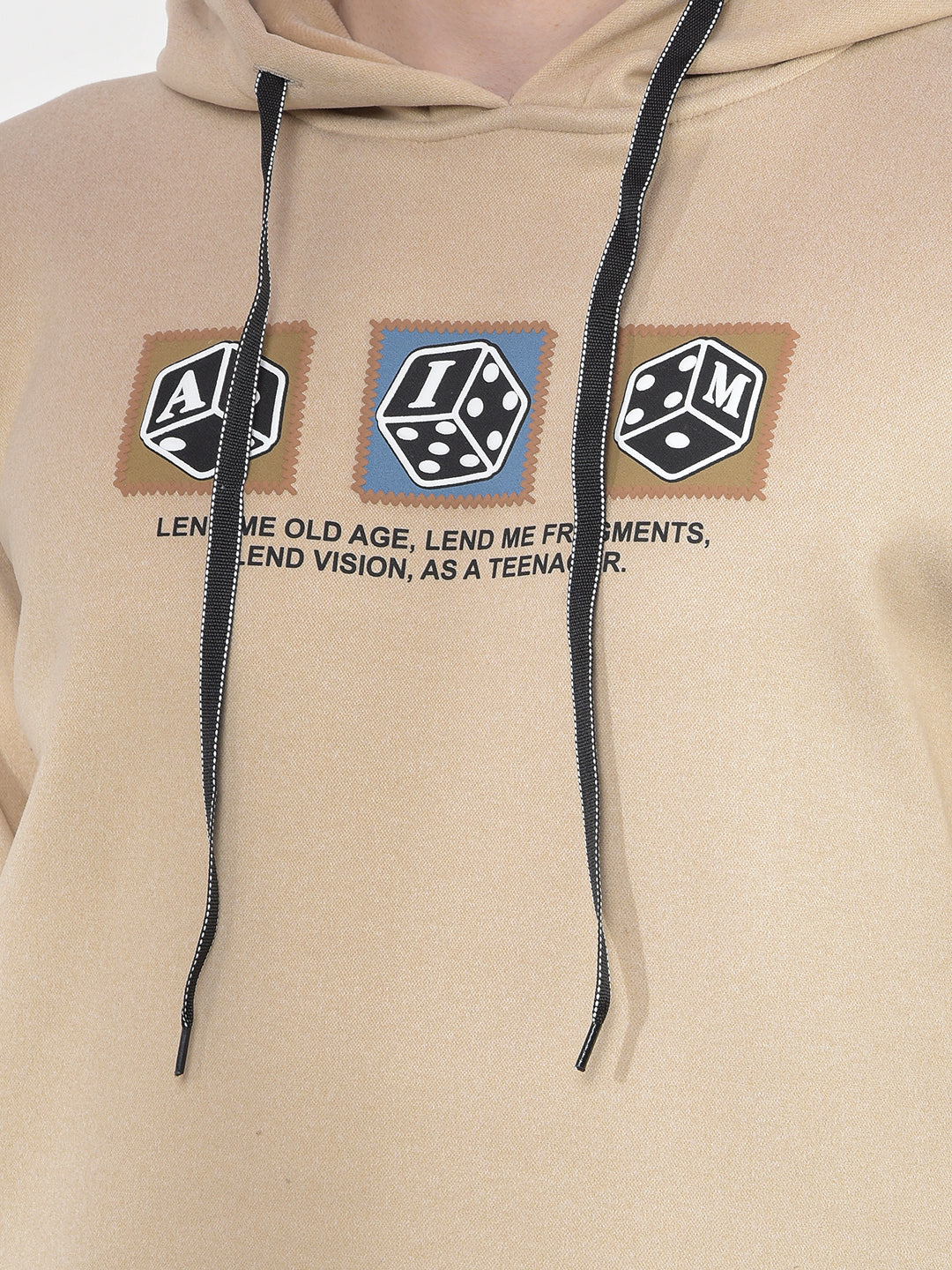 cobb beige printed classic hoodie