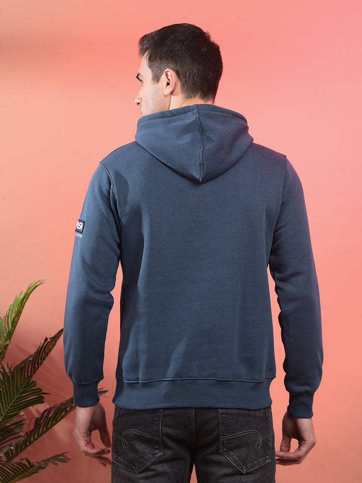 cobb prussian blue printed classic hoodie