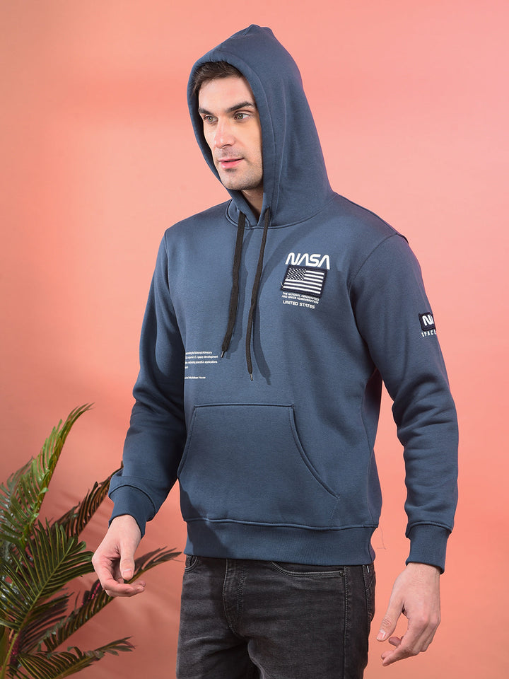 COBB PRUSSIAN BLUE PRINTED CLASSIC HOODIE