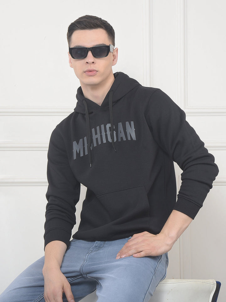 cobb black printed classic hoodie