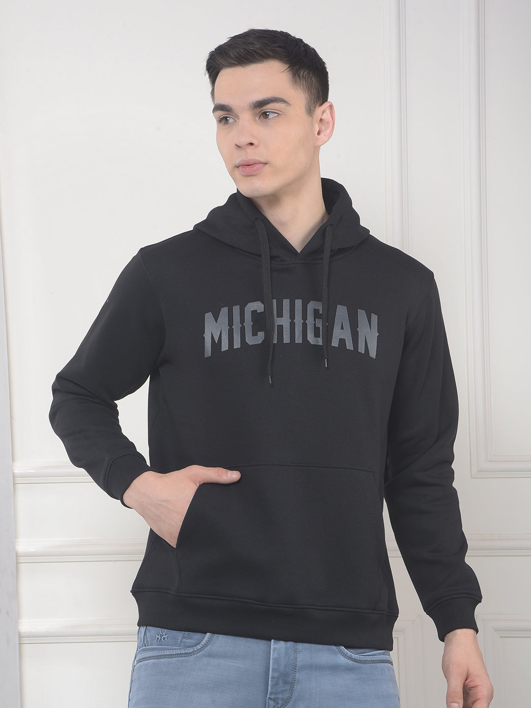 cobb black printed classic hoodie