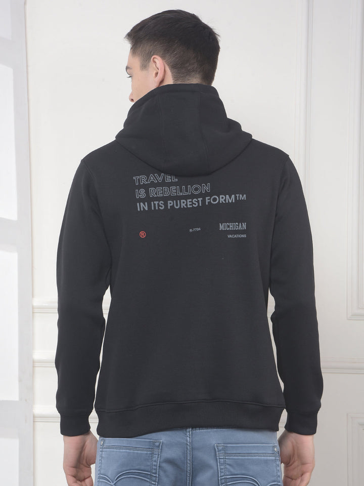 cobb black printed classic hoodie