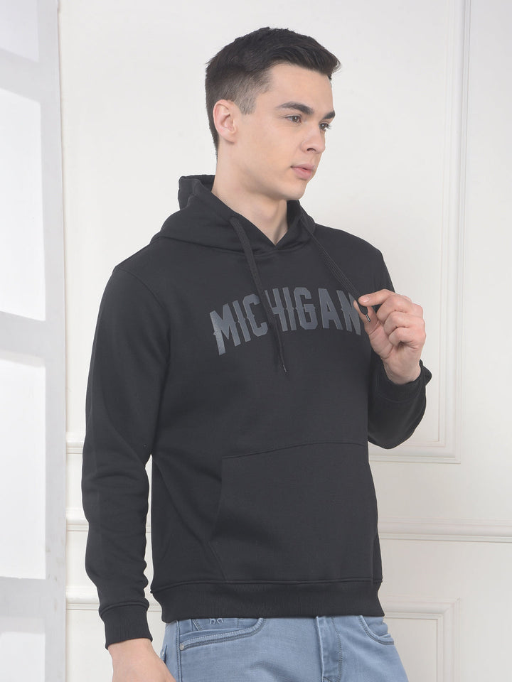 cobb black printed classic hoodie