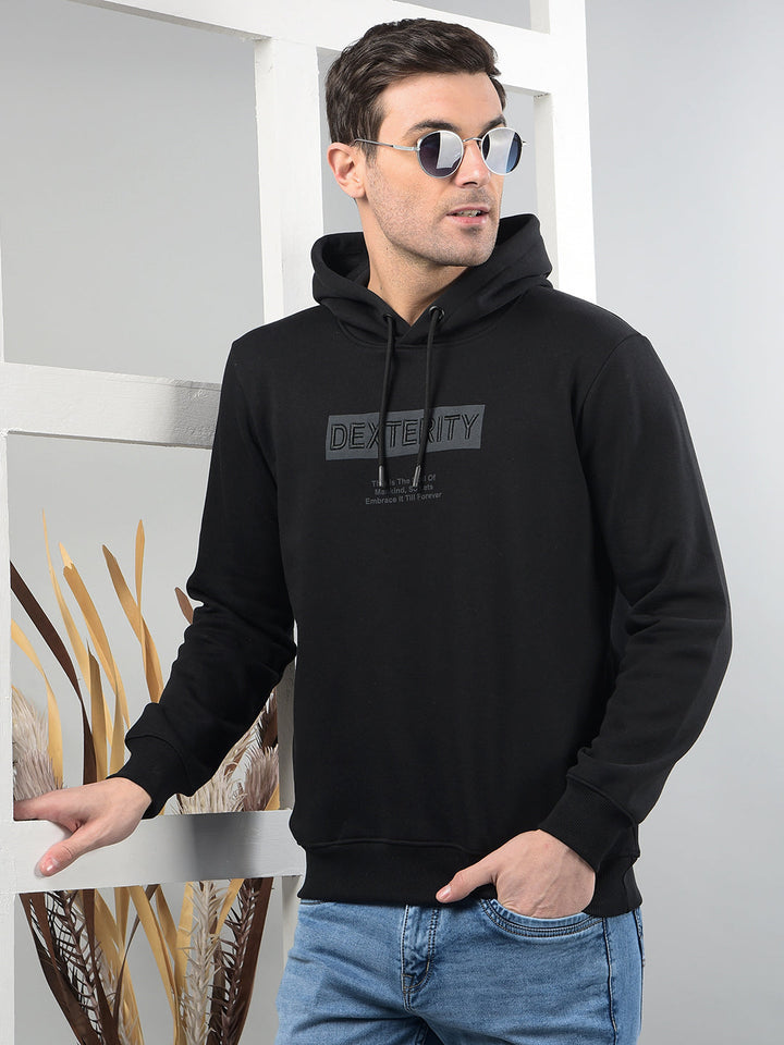 cobb black printed classic hoodie