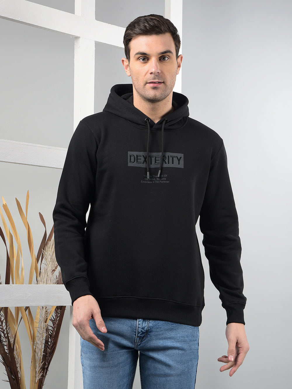 cobb black printed classic hoodie