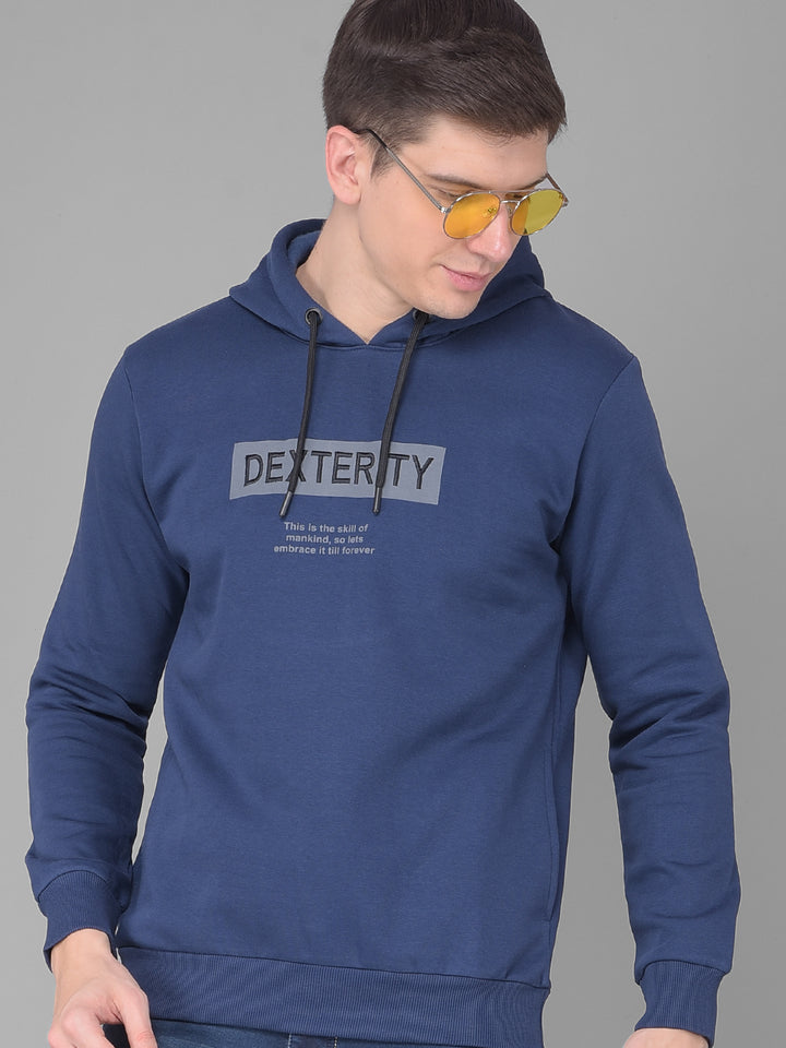 COBB DENIM BLUE PRINTED CLASSIC HOODIE