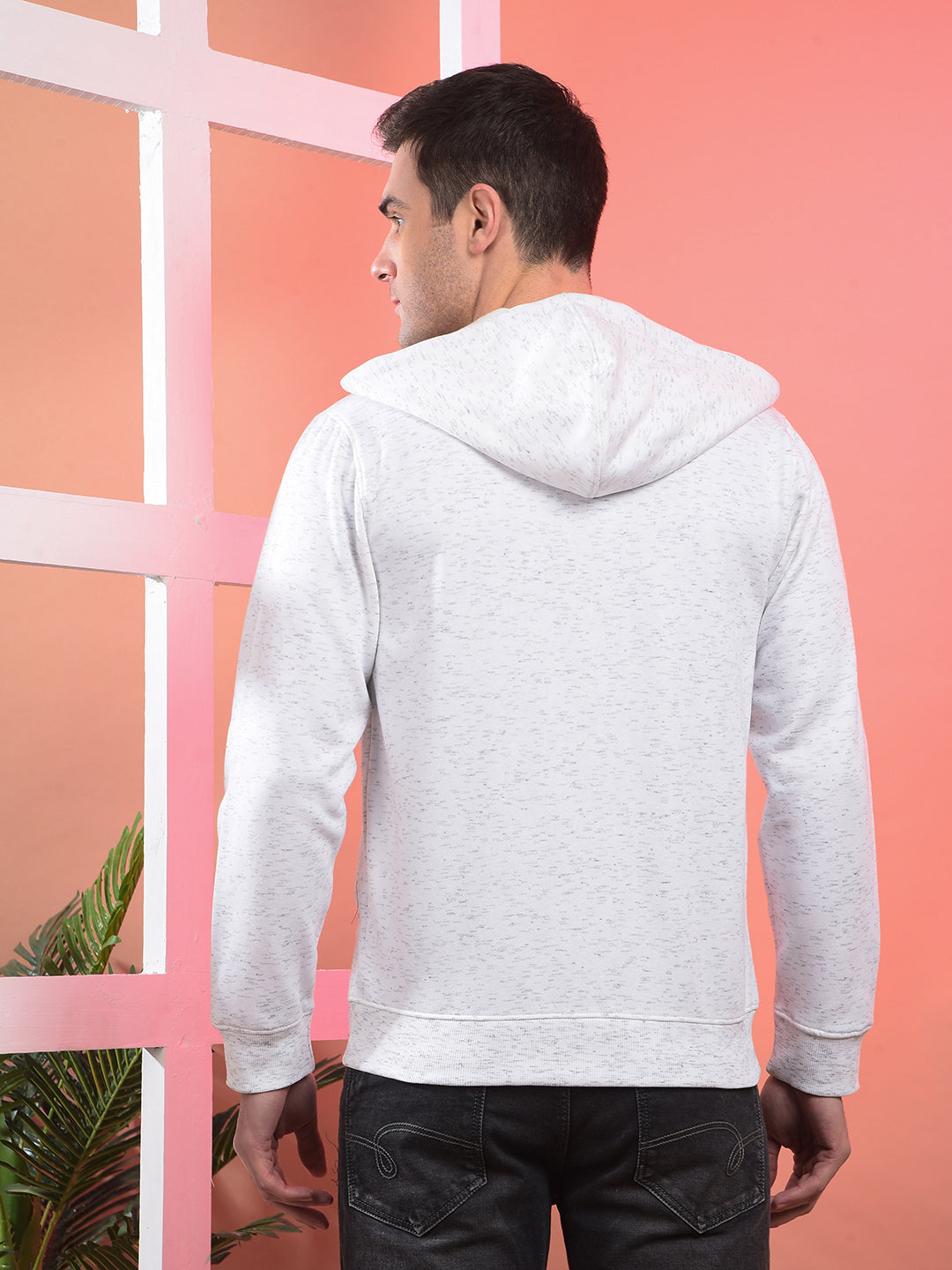 cobb solid acru zip-up hoodie