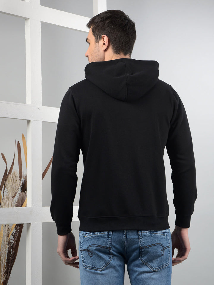 cobb solid black zip-up hoodie