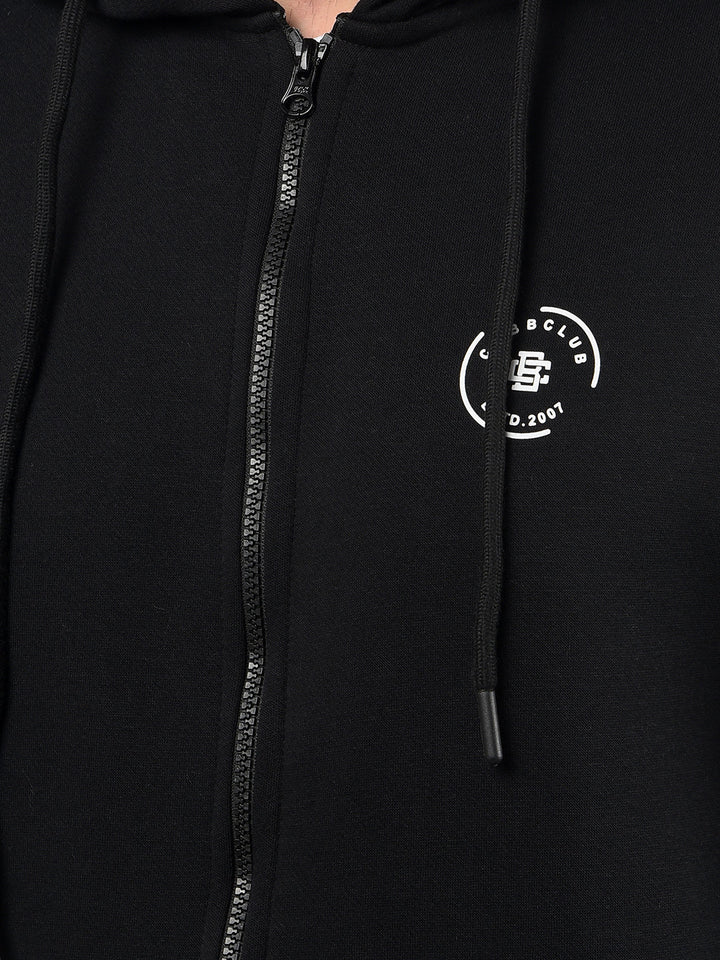 cobb solid black zip-up hoodie