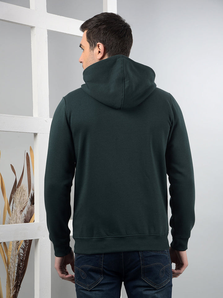 cobb solid bottle green zip-up hoodie