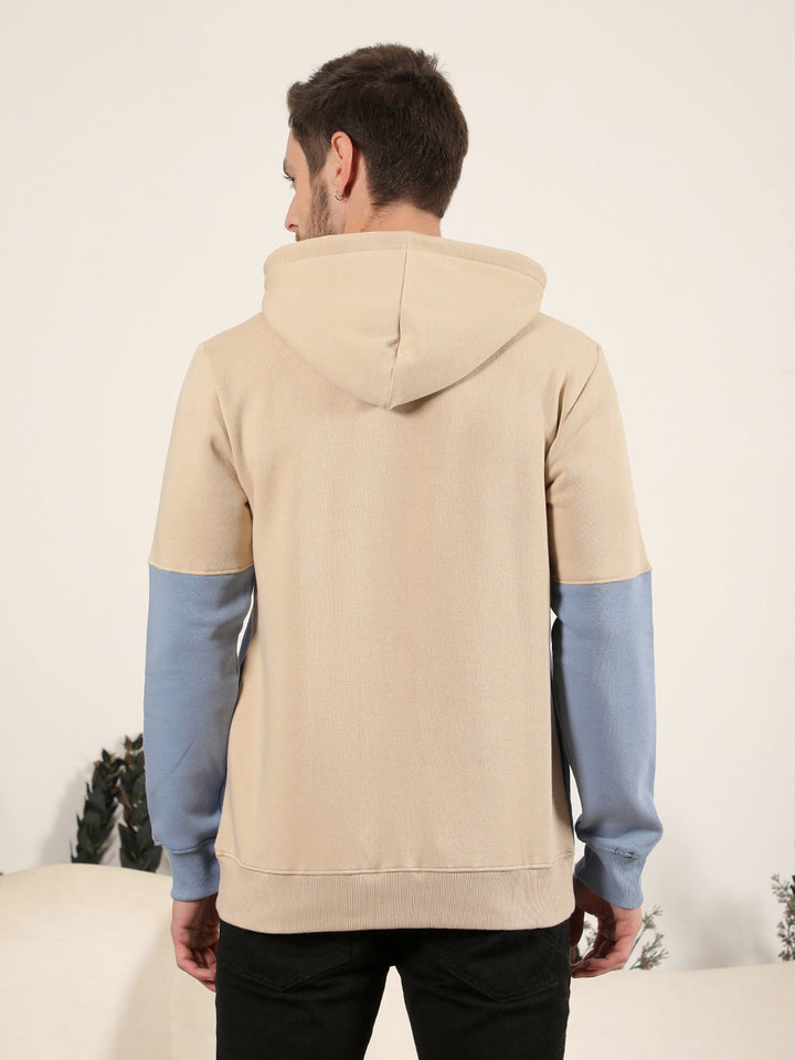 cobb beige colourblock classic hoodie