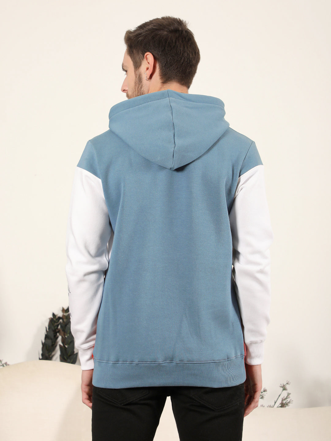 cobb slate blue colourblock classic hoodie