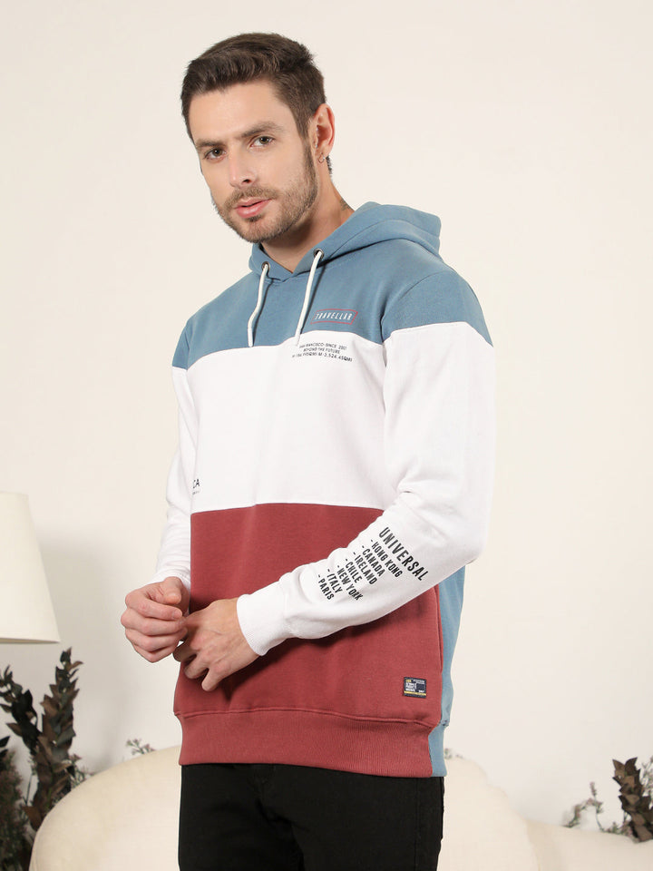 COBB SLATE BLUE COLOURBLOCK CLASSIC HOODIE