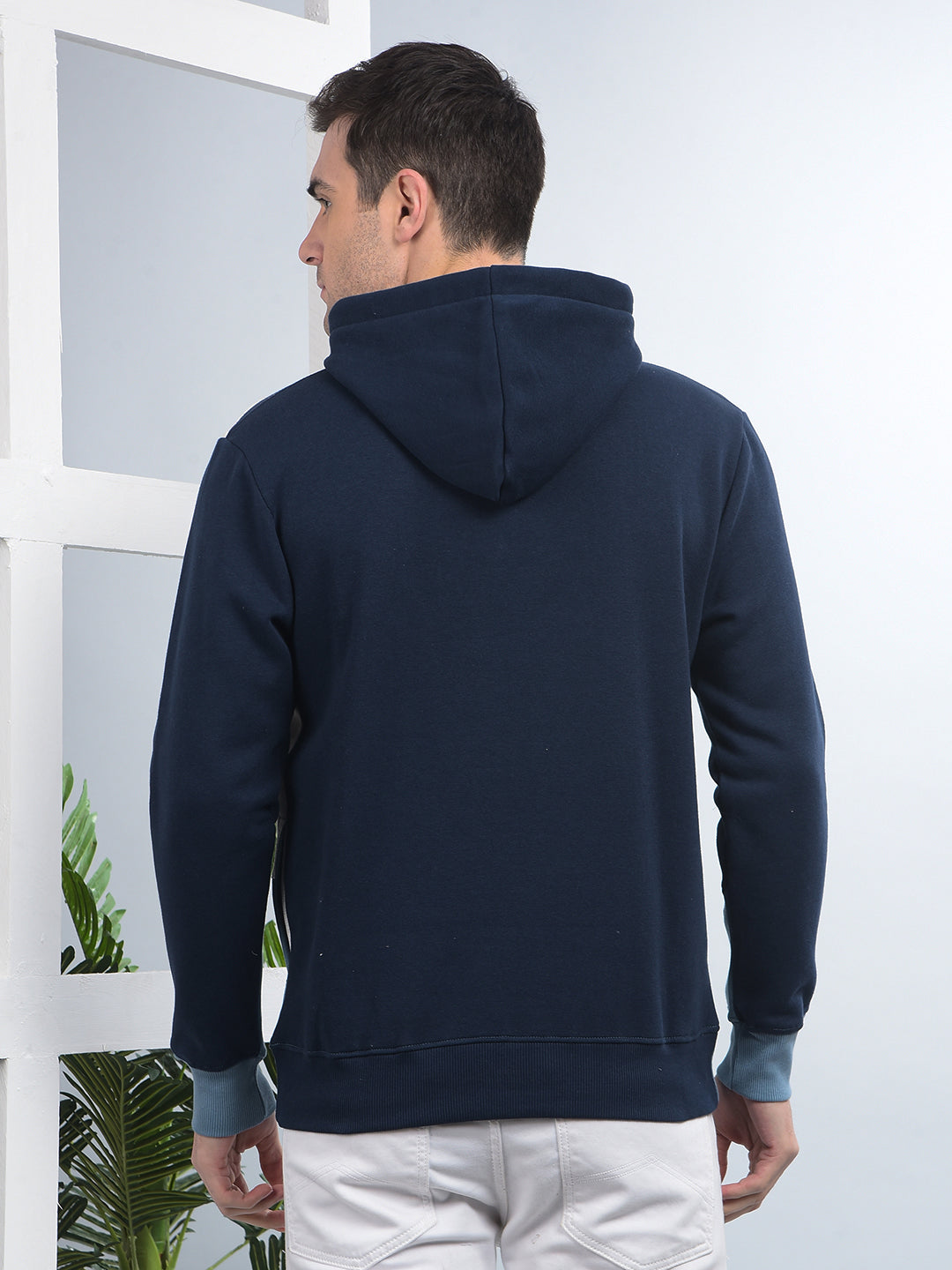 cobb navy blue colour-block classic hoodie