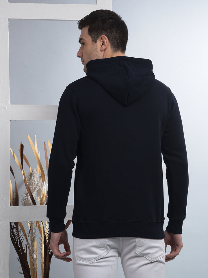 cobb navy blue printed classic hoodie