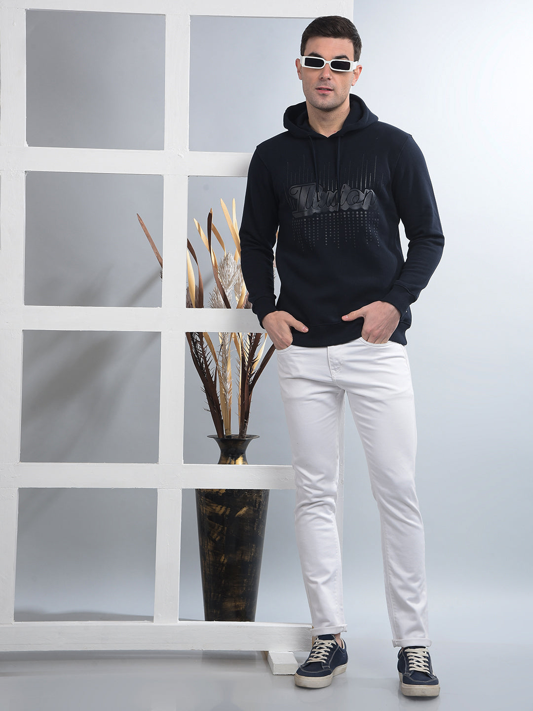 COBB NAVY BLUE PRINTED CLASSIC HOODIE