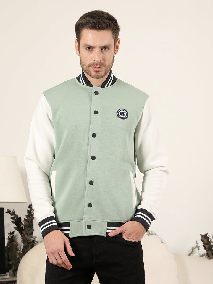 cobb pista colourblock full button sweatshirt