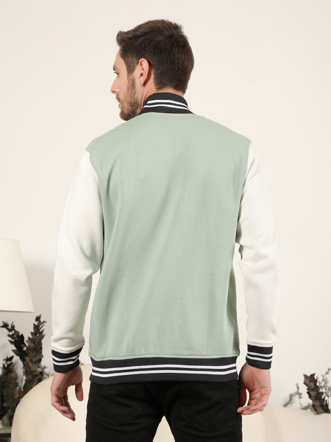 cobb pista colourblock full button sweatshirt