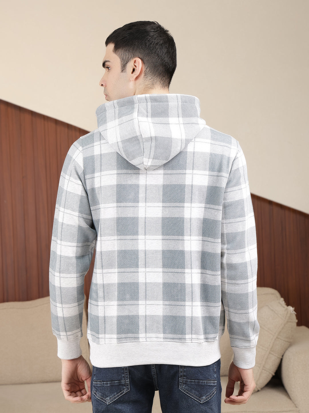 cobb coin grey checked classic hoody