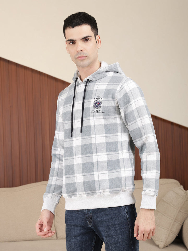 COBB COIN GREY CHECKED CLASSIC HOODY