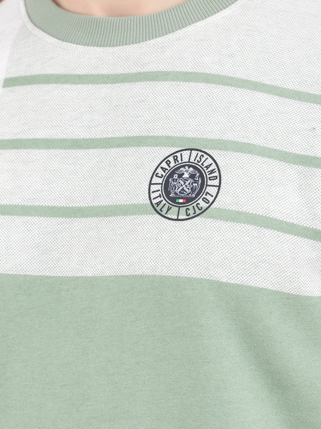 cobb light green printed round neck sweatshirt