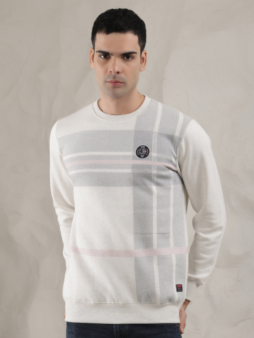 cobb acru printed round neck sweatshirt