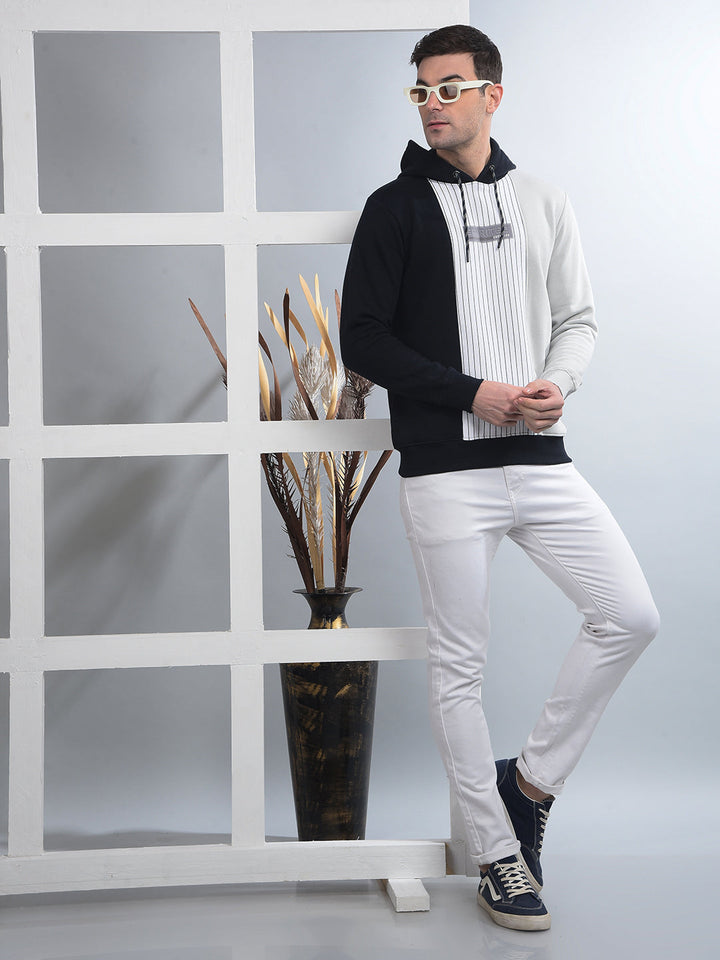 COBB NAVY BLUE COLOUR-BLOCK CLASSIC HOODIE