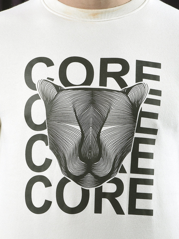 COBB OFF WHITE PRINTED ROUND NECK SWEATSHIRT