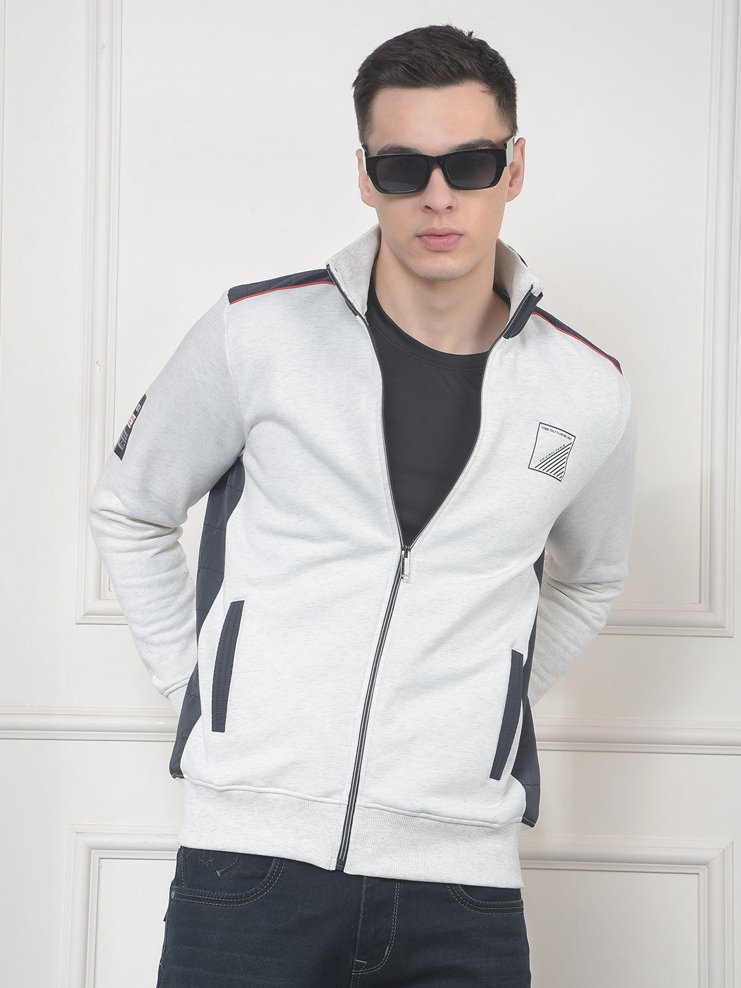 cobb acru color-block zip-up sweatshirt