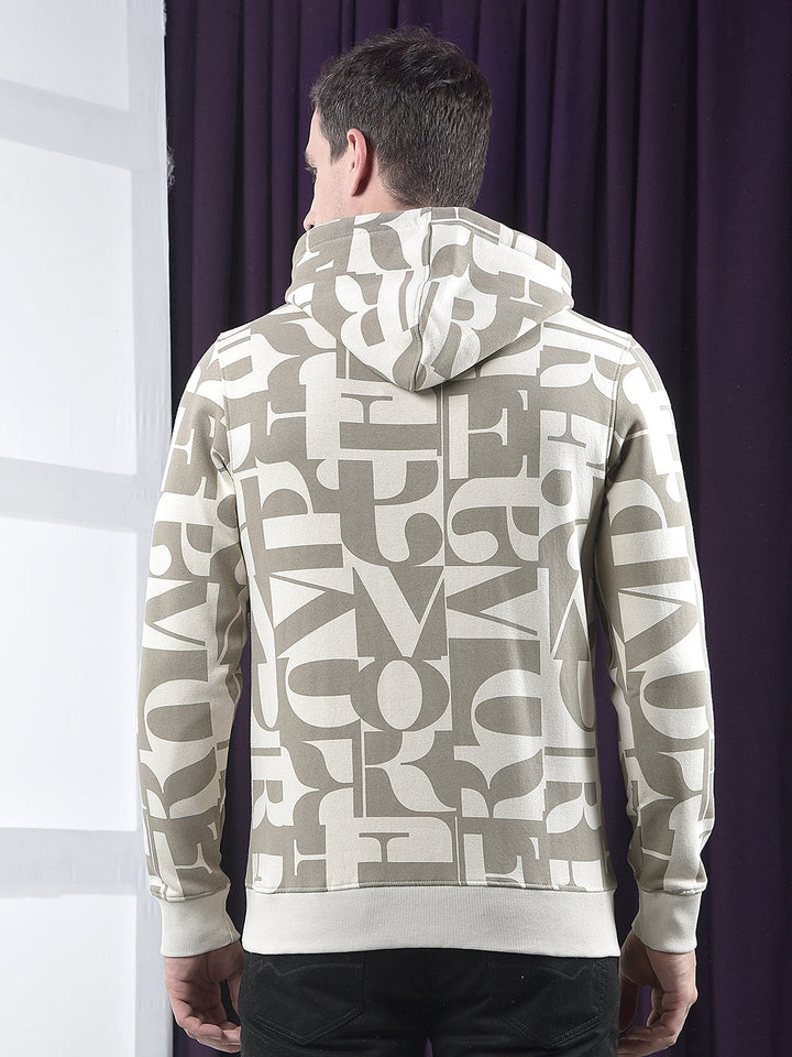 cobb beige printed classic hoodie