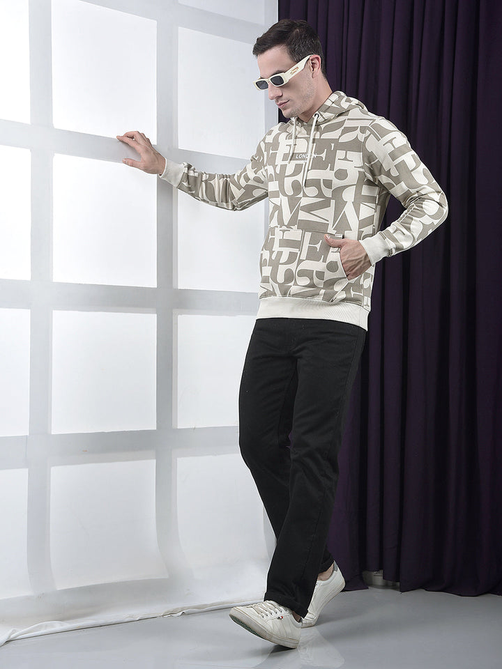 COBB BEIGE PRINTED CLASSIC HOODIE