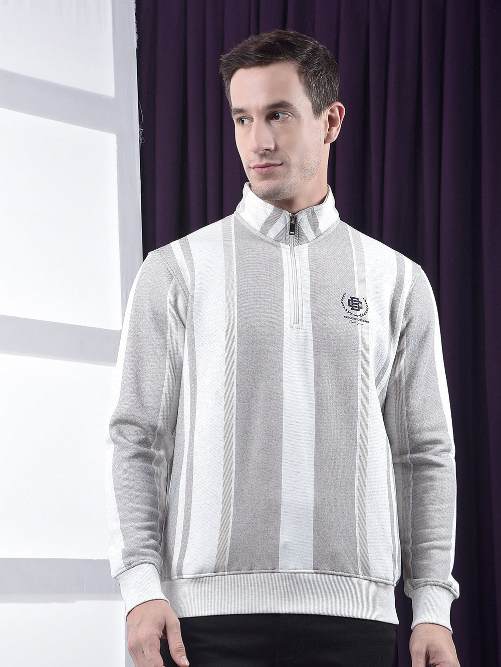 cobb acru printed half-zipper sweatshirt