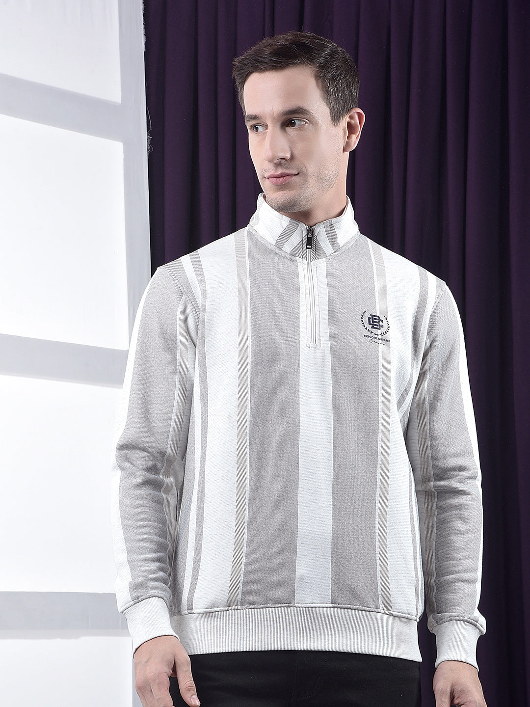 cobb acru printed half-zipper sweatshirt