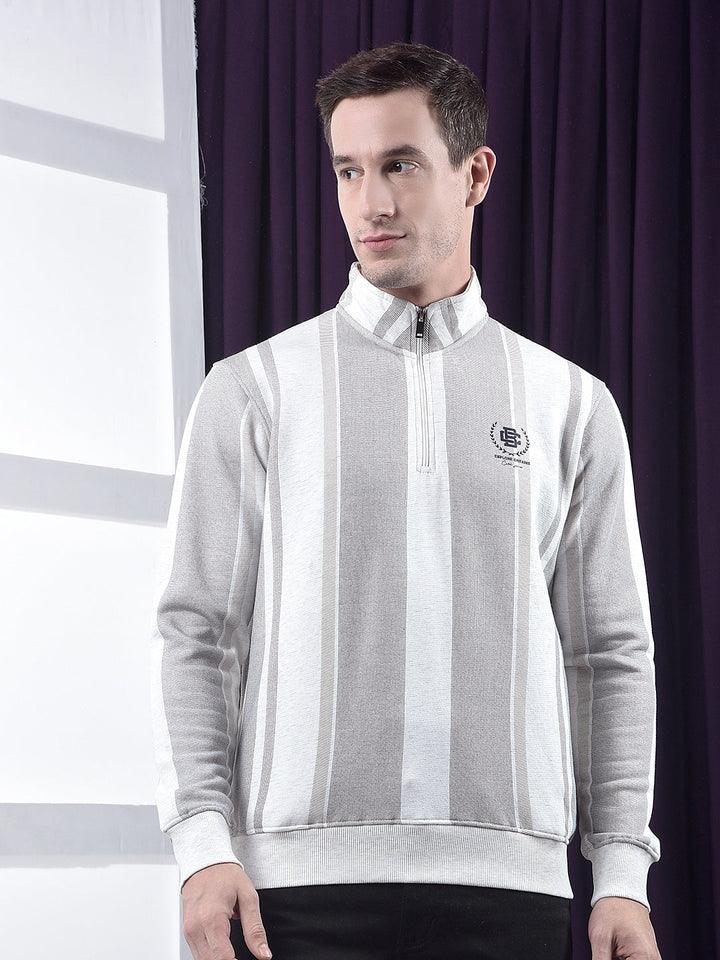 cobb acru printed half-zipper sweatshirt