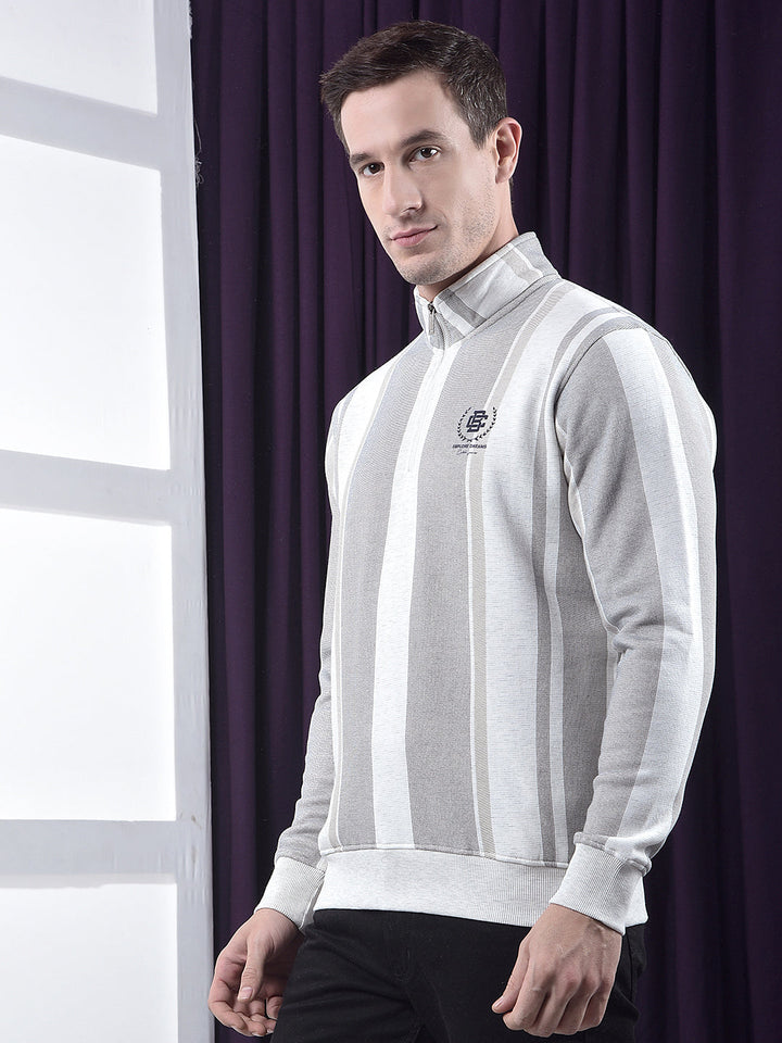 cobb acru printed half-zipper sweatshirt
