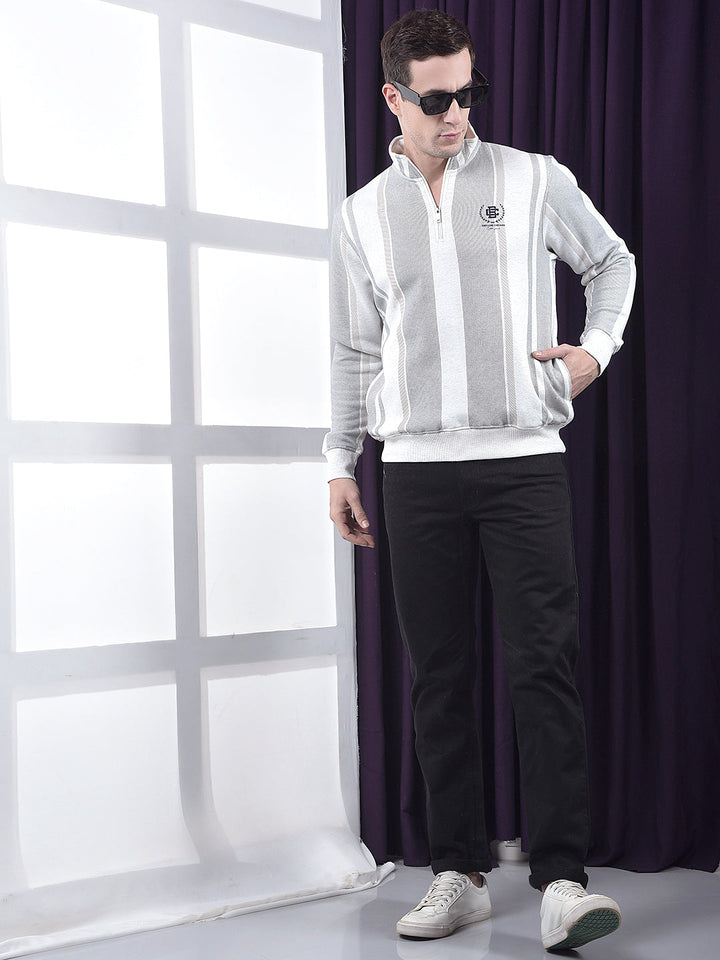 COBB ACRU PRINTED HALF-ZIPPER SWEATSHIRT