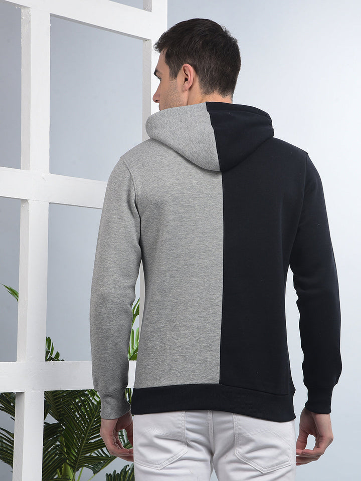 cobb navy blue colour-block classic hoodie