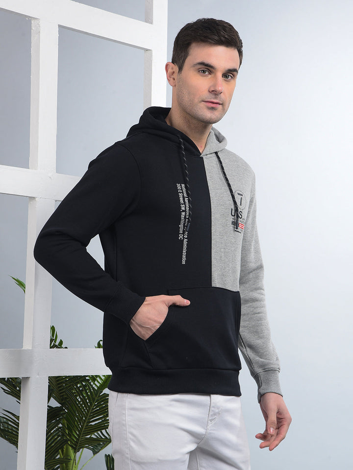 COBB NAVY BLUE COLOUR-BLOCK CLASSIC HOODIE