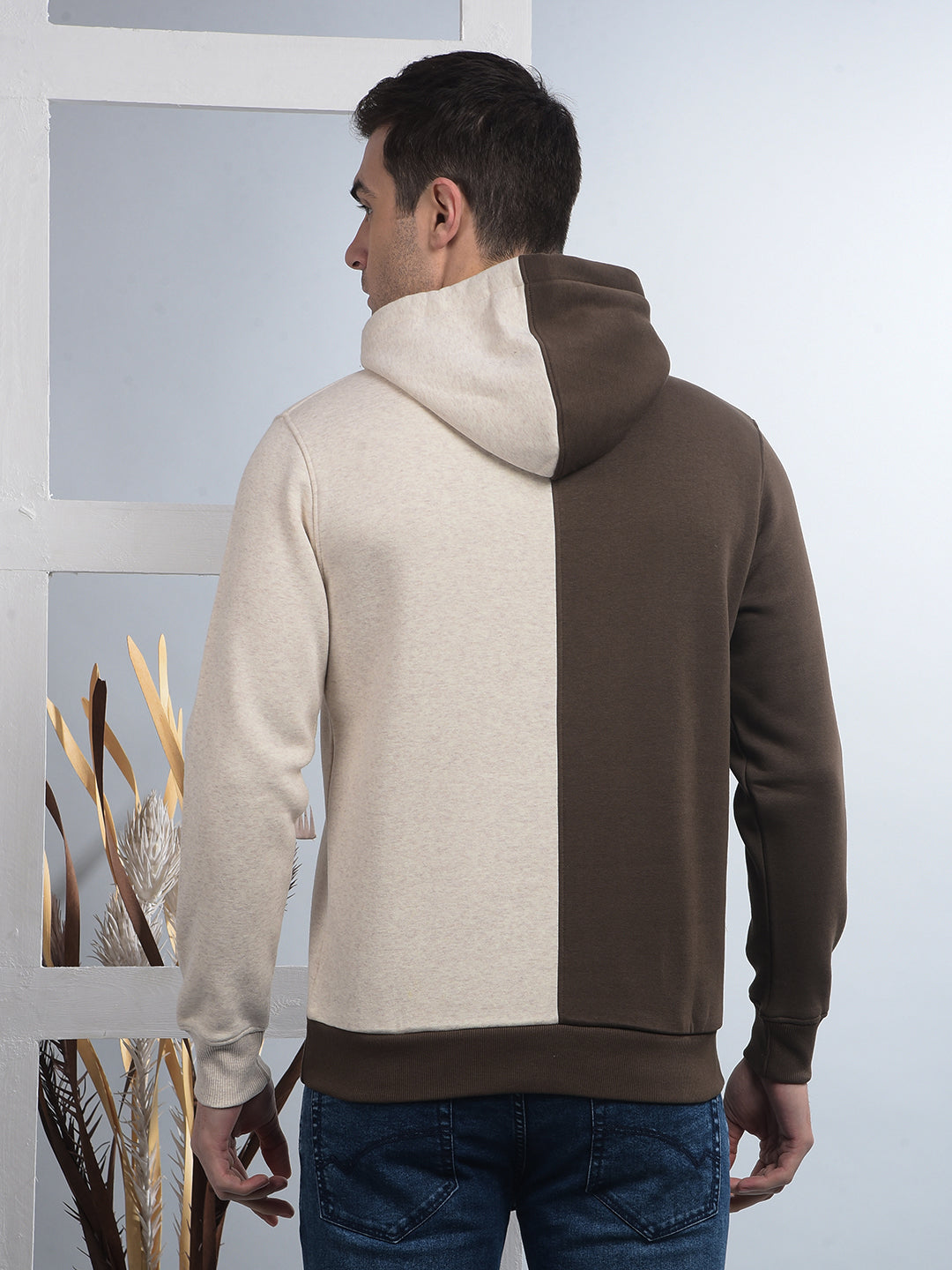 cobb brown colour-block classic hoodie