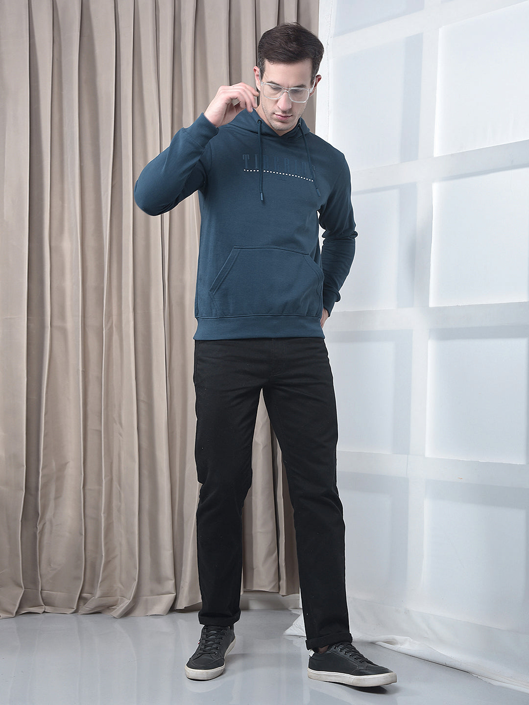 cobb indigo printed classic hoodie