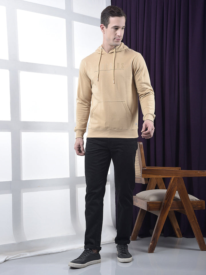 cobb light brown printed classic hoodie