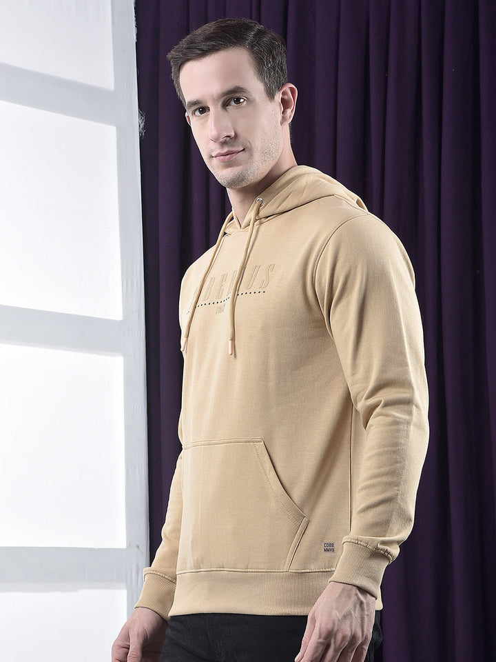 cobb light brown printed classic hoodie