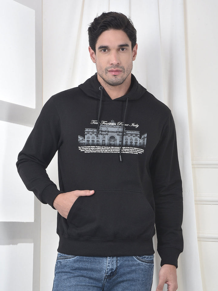 cobb black printed classic hoodie