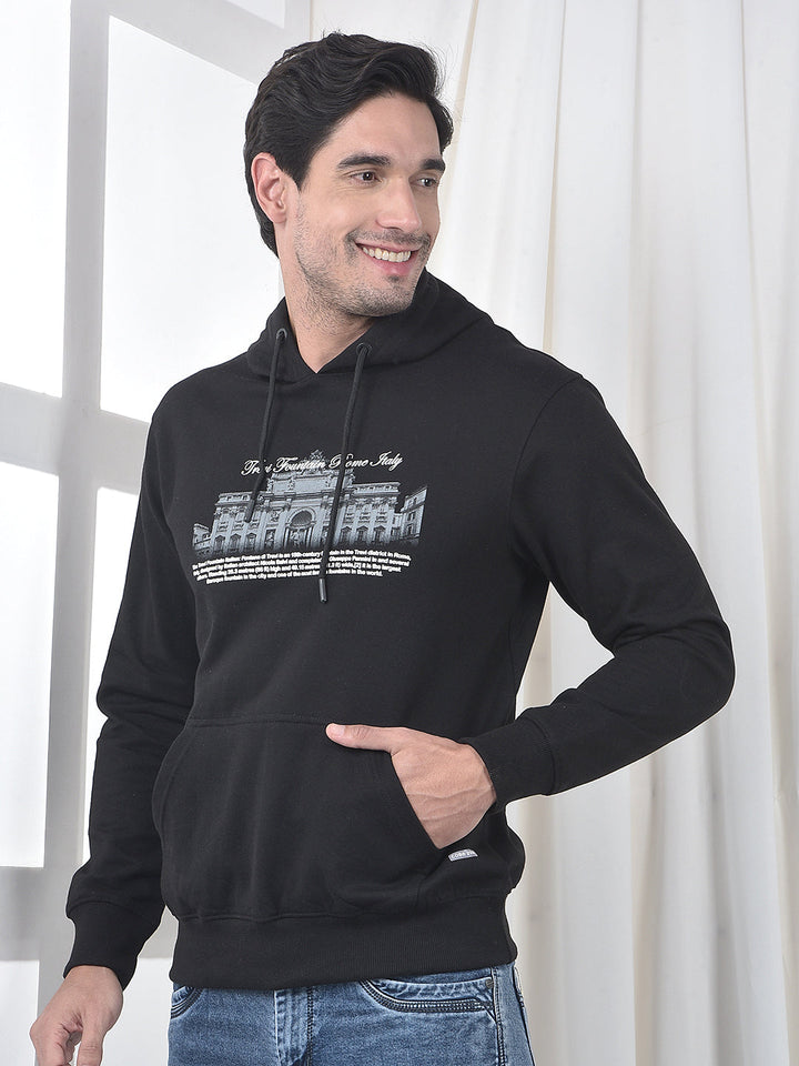 cobb black printed classic hoodie