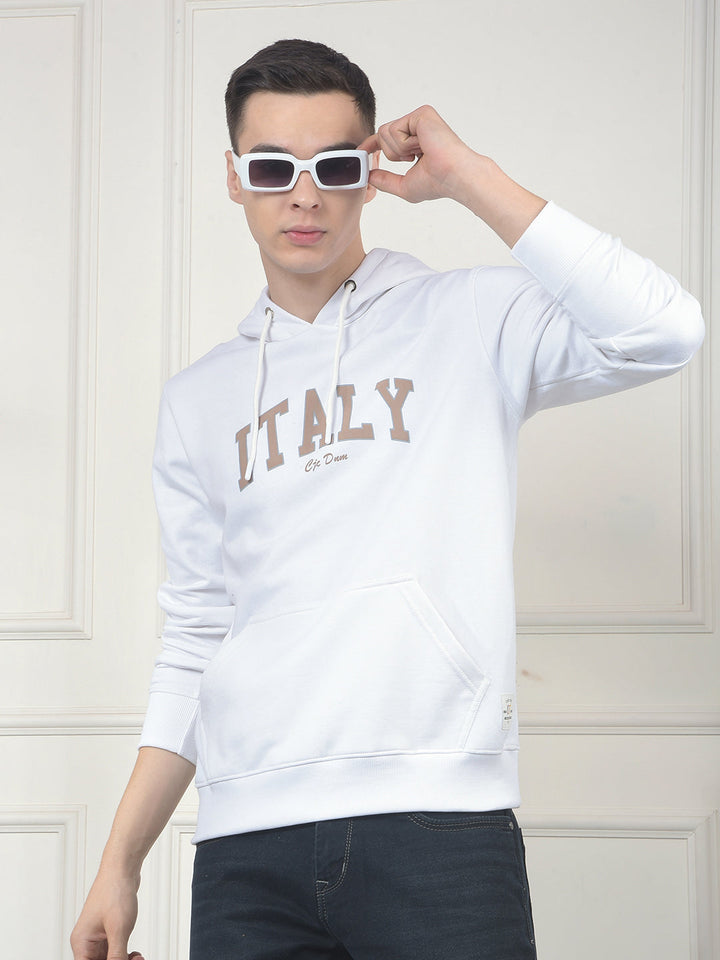 cobb white printed classic hoodie