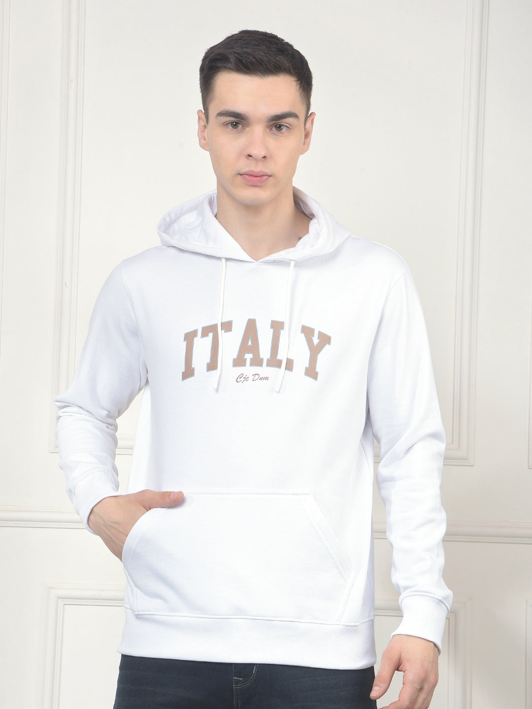 cobb white printed classic hoodie