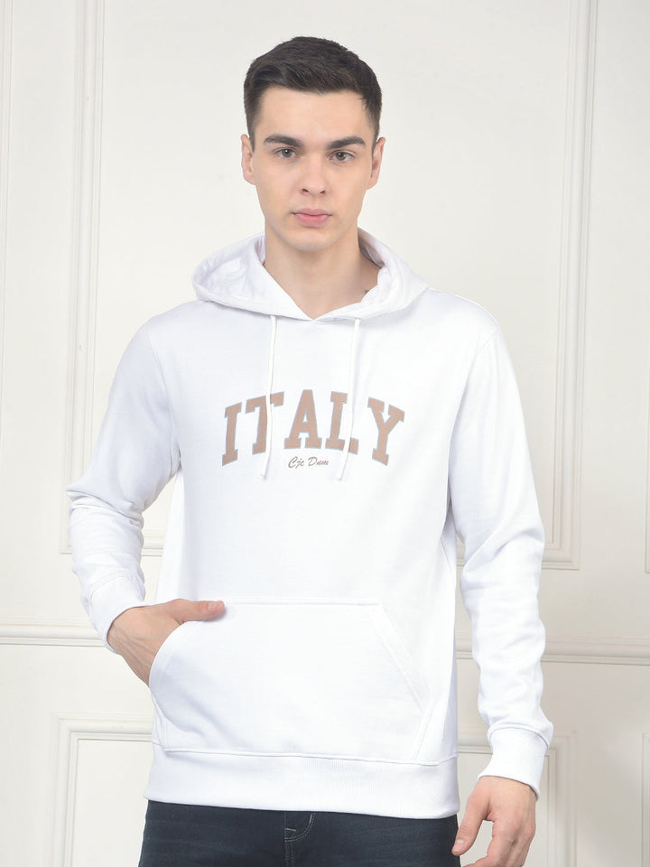 cobb white printed classic hoodie