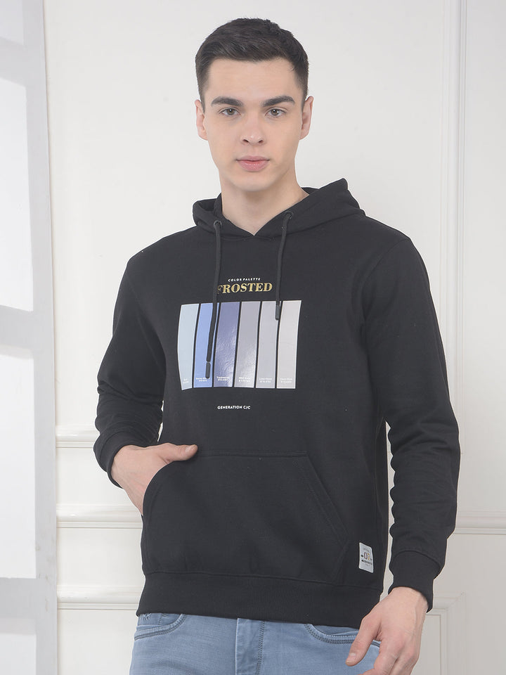 cobb black printed classic hoodie